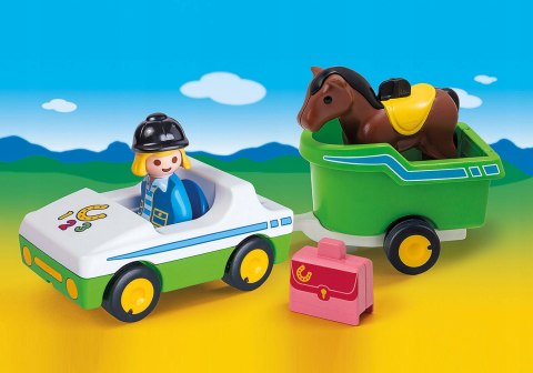 Playmobil 1.2.3 Samochód z przyczepą dla kon 70181