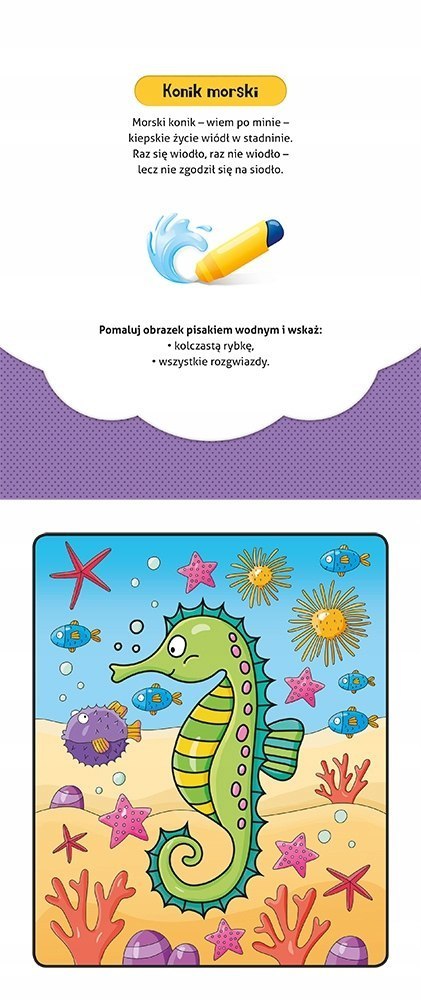 Pokoloruj i znajdź pod Wodą Malowanka Wodna +Pisak Aksjomat