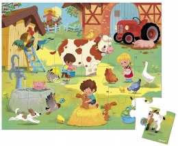 Puzzle w walizce Dzień na farmie 24 elementy Janod