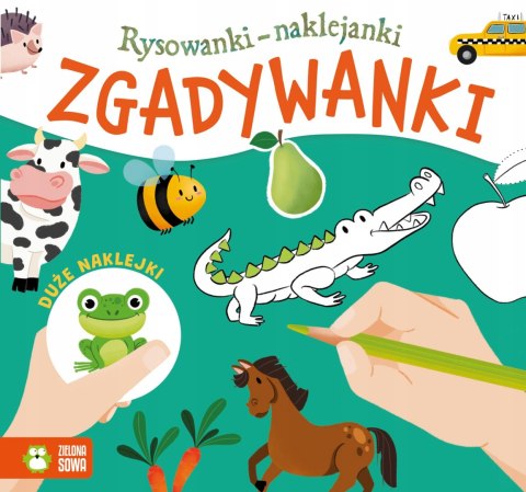 Rysowanki-naklejanki. Zgadywanki Duże Naklejki Zielona Sowa
