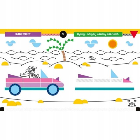 Samochody na ulicy Wyklejanka rysowanka z figurami Aksjomat