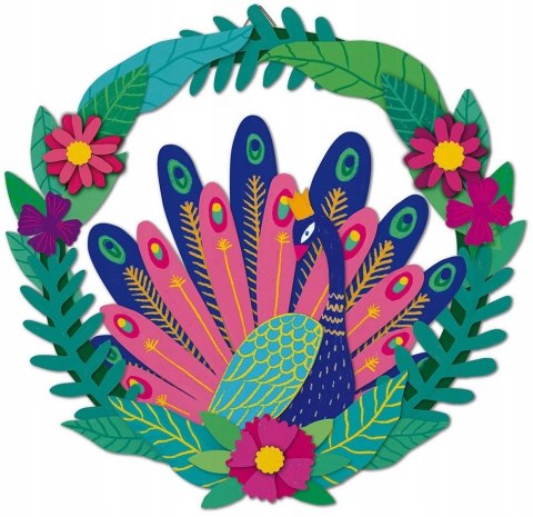 Zestaw Papierowy wieniec na ścianę Paw 7+, Janod