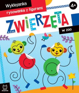 Zwierzęta w Zoo Wyklejanka rysowanka z figurami 4+ Aksjomat