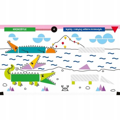 Zwierzęta w Zoo Wyklejanka rysowanka z figurami 4+ Aksjomat