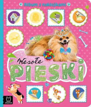 Album z naklejkami. Wesołe Pieski Psy Pies Aksjomat