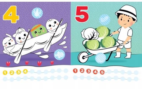 Cyferki Malucha Uczę się koloruję naklejam Aksjomat