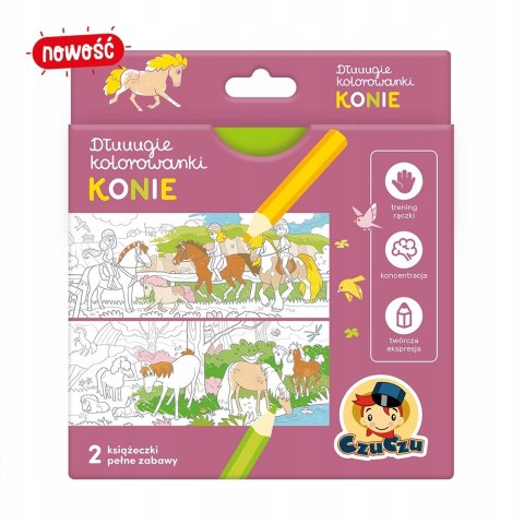 Dłuuugie kolorowanki Konie 4+ Czuczu Malowanka