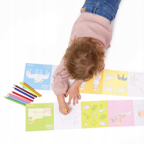 Dłuuugie kolorowanki Konie 4+ Czuczu Malowanka