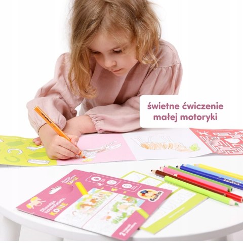 Dłuuugie kolorowanki Konie 4+ Czuczu Malowanka