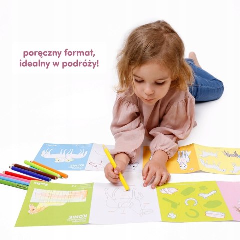 Dłuuugie kolorowanki Konie 4+ Czuczu Malowanka