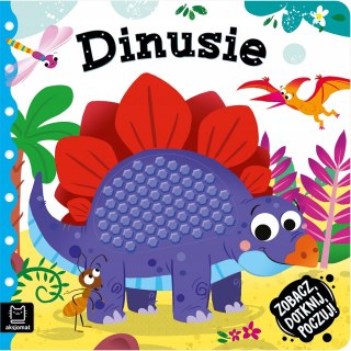 Dotknij, poczuj! Dinusie Książeczka sensoryczna Aksjomat