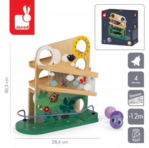 Drewniany Kulodrom Gąsienica Janod 12m+ Tor + 1