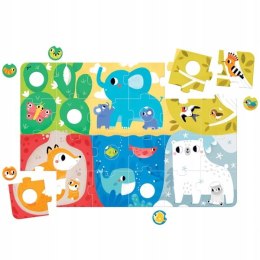 Duuuże puzzle z dziurką Zwierzęta Czu Czu 2+
