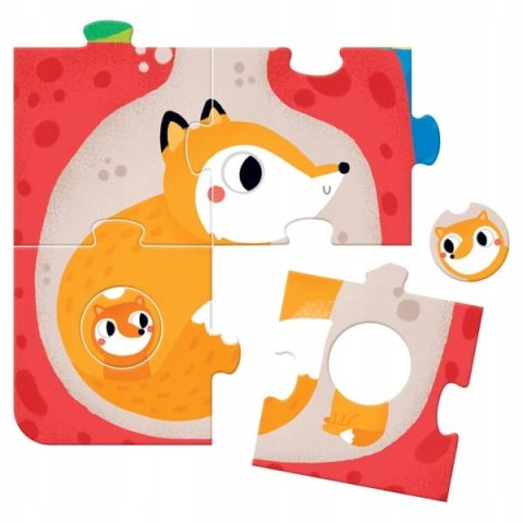 Duuuże puzzle z dziurką Zwierzęta Czu Czu 2+