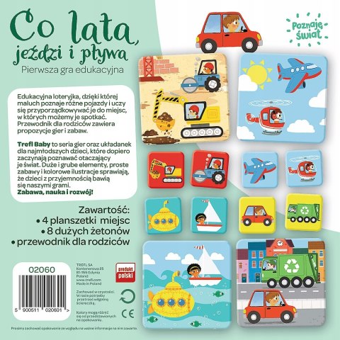 Gra Edukacyjna Co lata jeździ i pływa Trefl 18m+