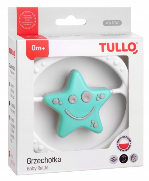 Grzechotka Sensoryczna Gwiazdka Miętowo Szara