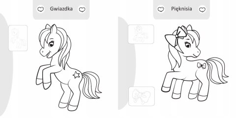 Malowanie doklejanie Kucyki Kolorowanka Naklejki