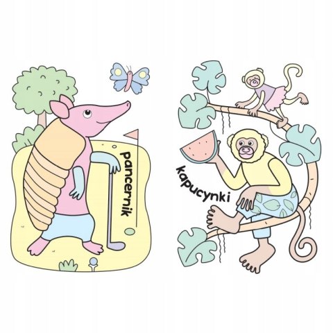 Malowanki wodne Zwierzęta w dżungli Kolorowanka Aksjomat