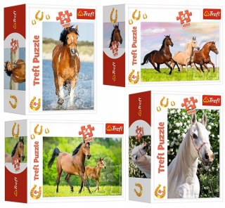 Puzzle 4w1 Świat Koni Konie Mini 4x54 elementów Trefl