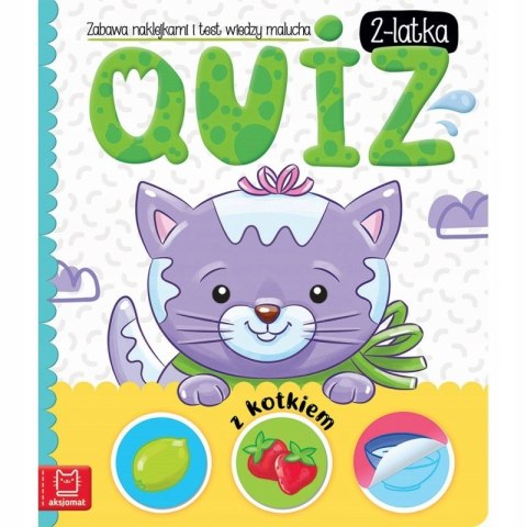 Quiz 2-latka z kotkiem Zabawa naklejkami 2+ Aksjomat