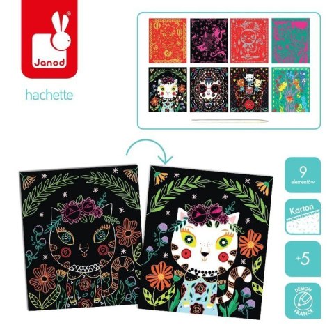 Zestaw Kreatywny Do Zdrapywania Koty 5+, Janod