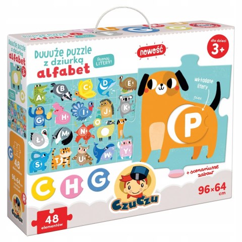 CzuCzu Duuuże puzzle z dziurką Alfabet 3+ Literki