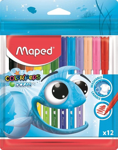 Flamastry Pisaki Ocean 12 kolorów Maped