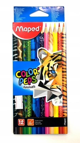 Kredki Ołówkowe Animals 12 kolorów Maped Colorpeps