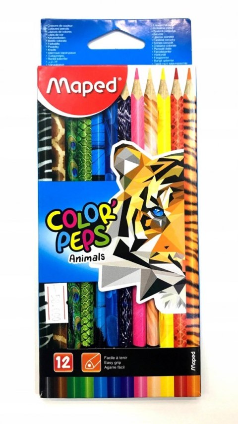 Kredki Ołówkowe Animals 12 kolorów Maped Colorpeps