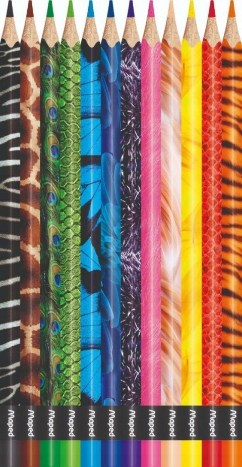 Kredki Ołówkowe Animals 12 kolorów Maped Colorpeps