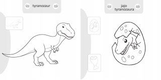 Malowanie doklejanie Dinozaury Kolorowanka