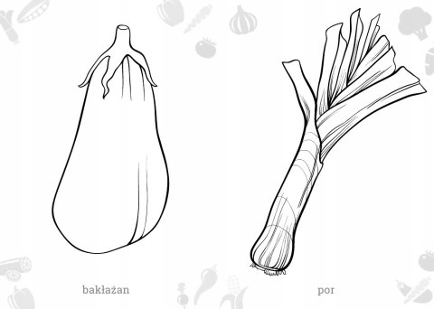 Maluszkowe malowanie Warzywa Kolorowanka