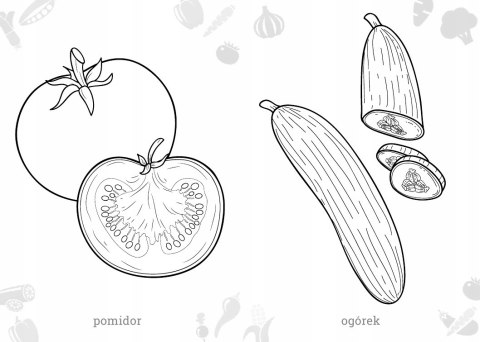 Maluszkowe malowanie Warzywa Kolorowanka