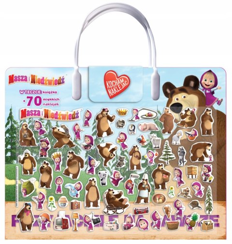 Masza i Niedźwiedź Wypukłe Naklejki Teczka