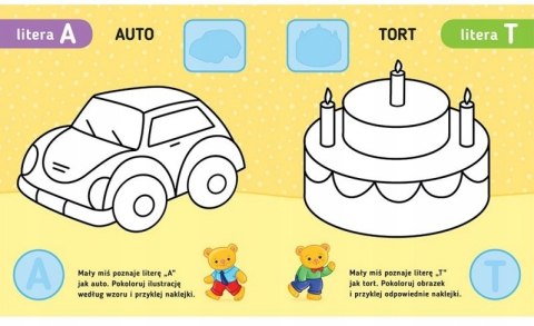 Poznaję litery Uczę się, koloruję, naklejam 3+ Aksjomat