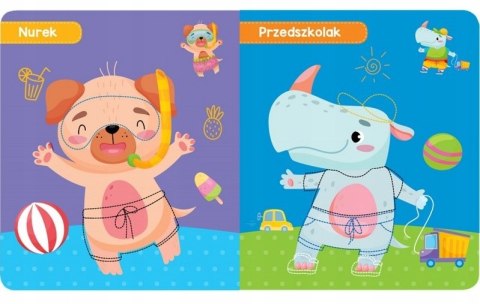 Wyklejam ubieram zwierzątka 4+ Zabawa dla malucha Aksjomat