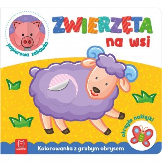 Zwierzęta na wsi Kolorowanka z grubym obrysem Aksjomat