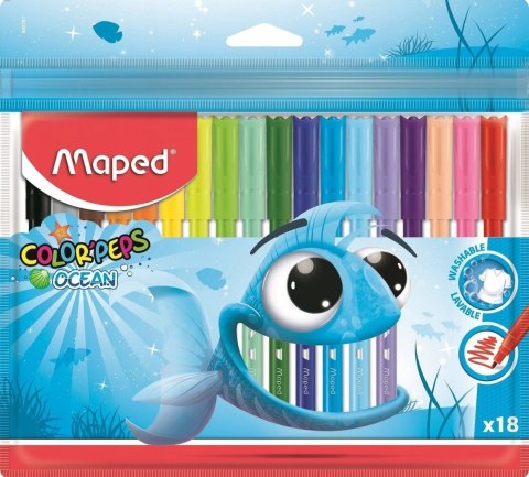 Flamastry Ocean 18 kolorów Maped Mazaki ColorPeps