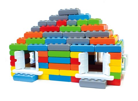 Klocki Konstrukcyjne Cegły Junior 140 elementów Marioinex + Okna