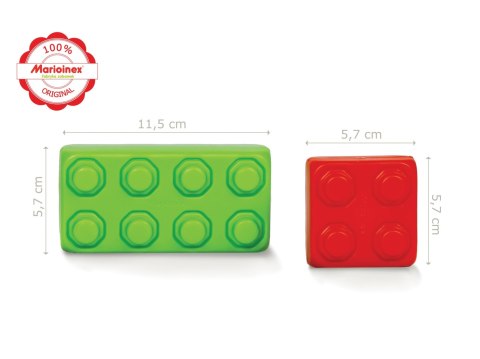 Klocki Konstrukcyjne Cegły Junior 140 elementów Marioinex + Okna