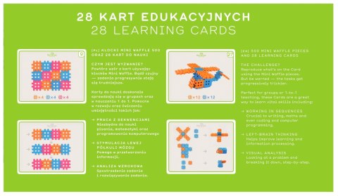 Klocki Mini Wafle Waffle Edukacja 500 elementów Marioinex + Karty Pracy