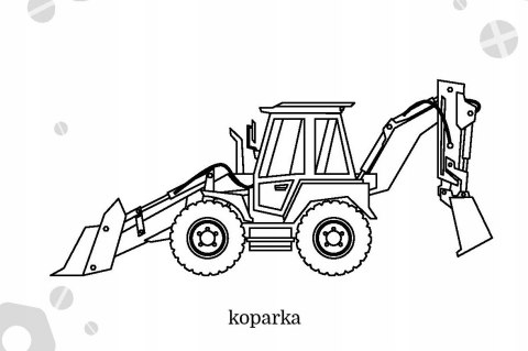 Maluszkowe malowanie Maszyny Budowlane Kolorowanka