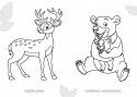 Maluszkowe malowanie Zwierzęta Leśne Malowanka