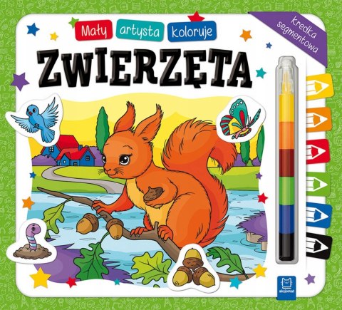 Mały artysta koloruje Zwierzęta +kredka segmentowa Aksjomat