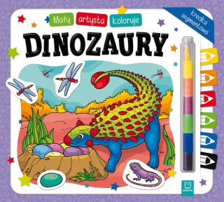 Mały artysta koloruje dinozaury +kredka segmentowa Aksjomat