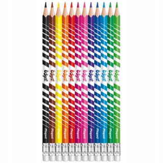 Maped Kredki 12 Colorpeps Oops trójkątne z gumką