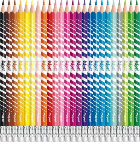 Maped Kredki 24 Colorpeps Oops trójkątne z gumką