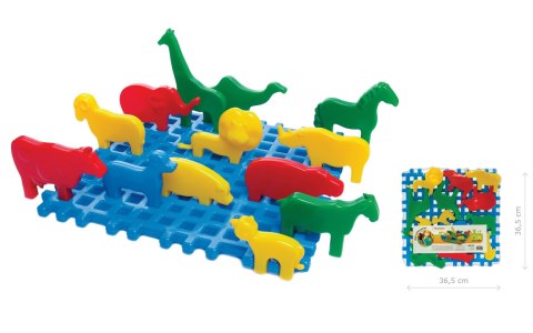 Marioinex Klocki Wafle Mini Zwierzyniec Zoo 14 elementów