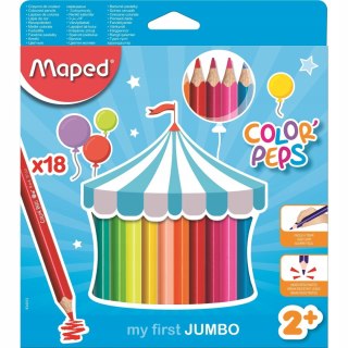 Moje Pierwsze Kredki Jumbo 2+ Maped 18 Kolorów