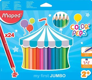 Moje Pierwsze Kredki Jumbo 2+ Maped 24 Kolorów